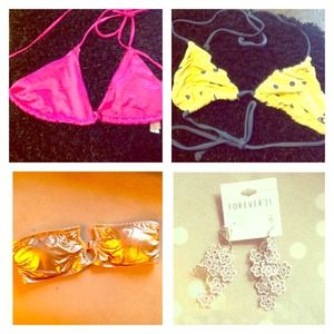 Unavailable Bikini top bundle plus free earrings