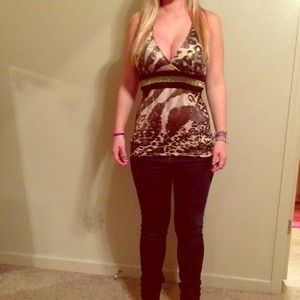 Sexy leopard print halter