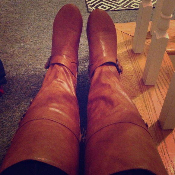 Soft faux leather riding boots