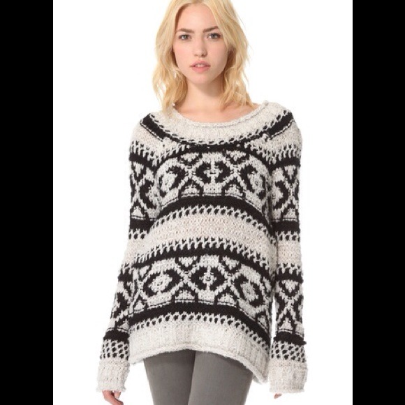 SOLD Free people silver reed pullover sz. M Snow