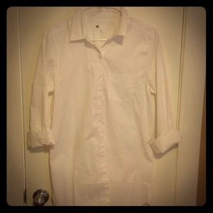 👕buy one get one👕Long white collard shirt NWOT