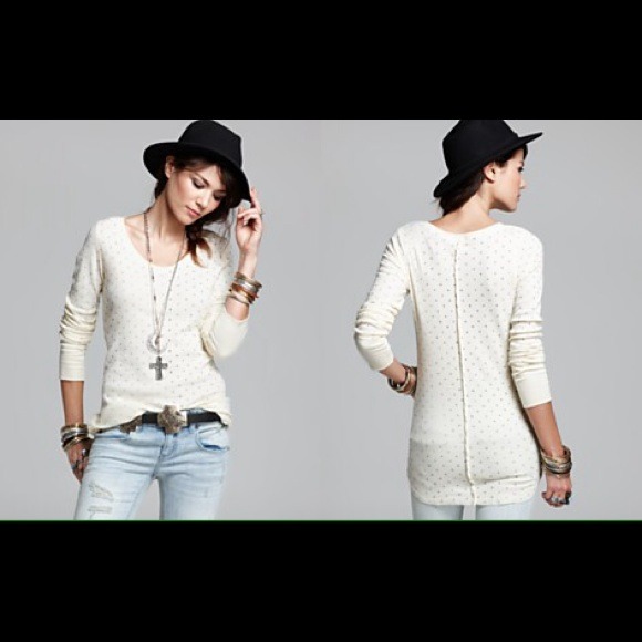 SOLD Free people polka dot thermal sz. M