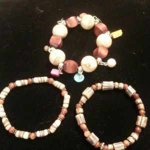 3 beaded bracelets