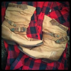 Vintage leather cowboy boots