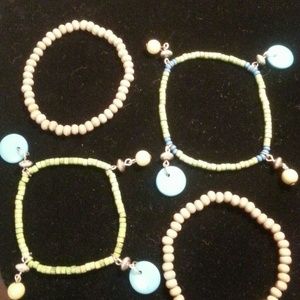 4 stretch beaded bracelets