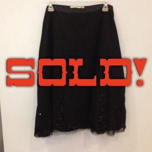 Plus-Size Black Sequin Embellished Skirt!