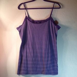 Purple and white striped tank