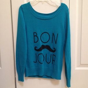 blue mustache sweater 🌸