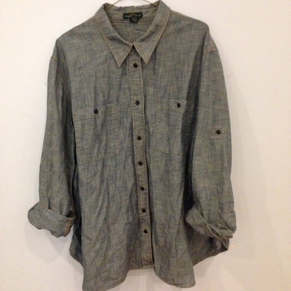 Plus-Size Ralph Lauren Chambray Denim Top!