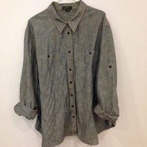 Plus-Size Ralph Lauren Chambray Denim Top!