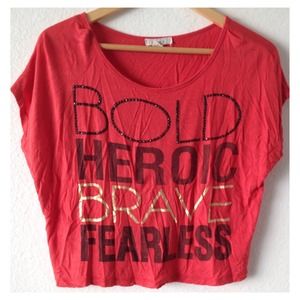 Pre-owned Red/Orange Oversized Cropped Top