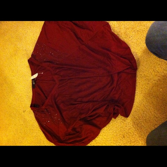 NEW Forever 21 burgundy studded top