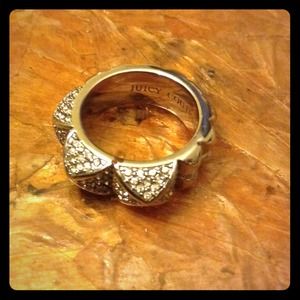 Juicy couture studded crystal ring silver size 7