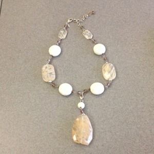Cream and beige stone necklace