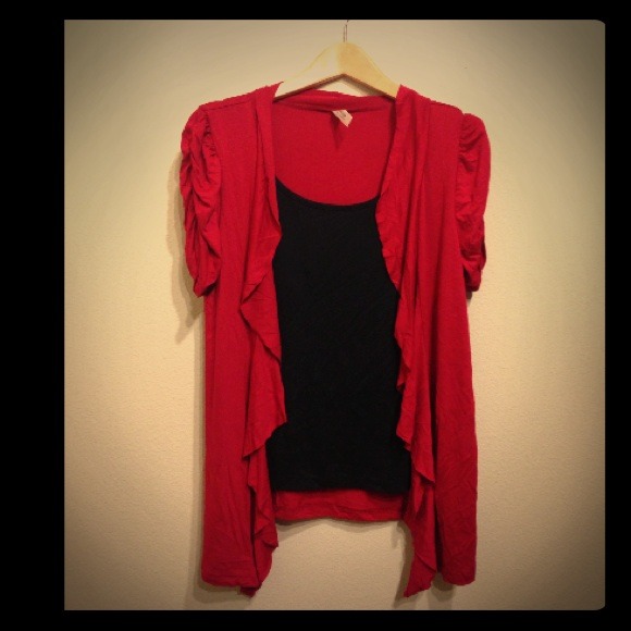 Red shaw top