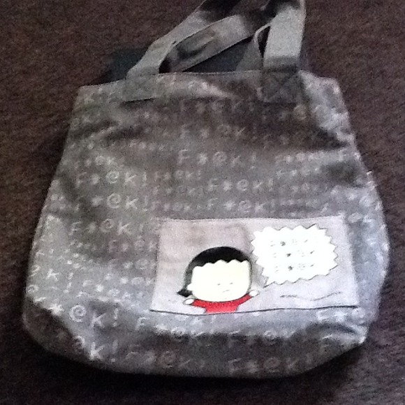 Angry little girl canvas bag