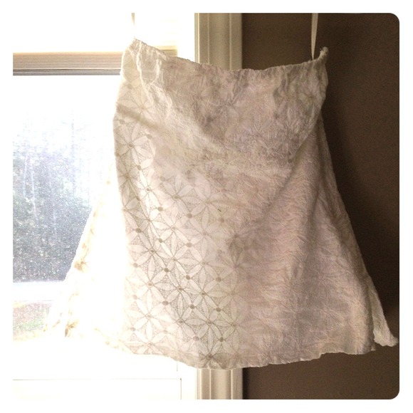 J Crew strapless shirt. Super cute on!