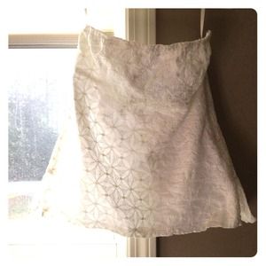 J Crew strapless shirt. Super cute on!