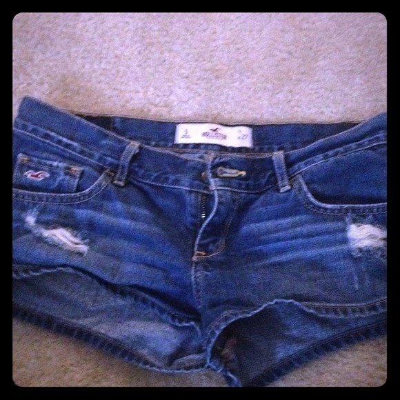 Blue jean hollister shorts