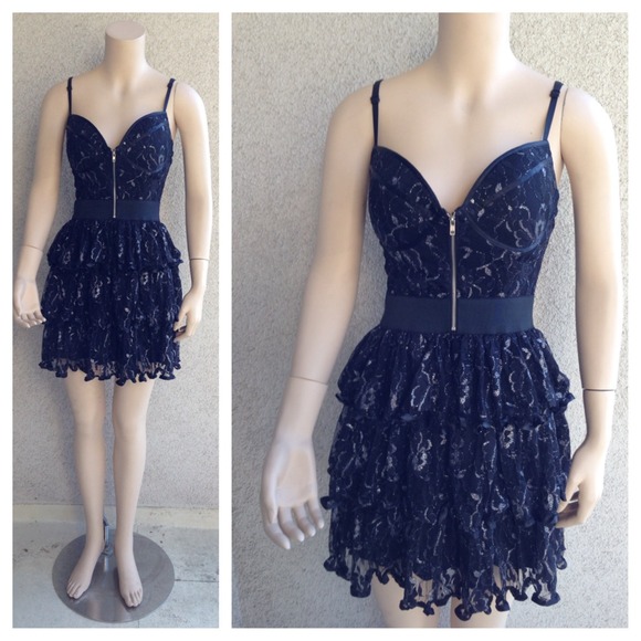 Three Layer Black Dress with Silver Detail