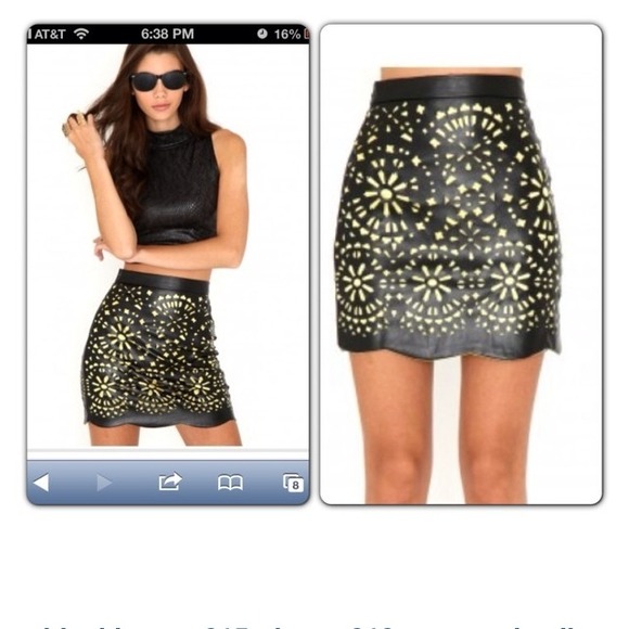 Black pu Leather Skirt