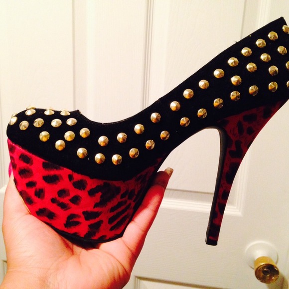Leopard Studded Heels