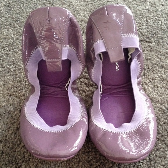 Yosi Samra Patent Foldable Ballet Flats - Purple