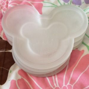 4 glass Disney Mickey Mouse coasters