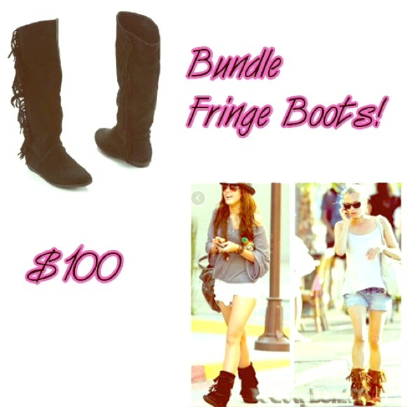 💗 Bundle fringe boots💗 - Picture 1 of 1