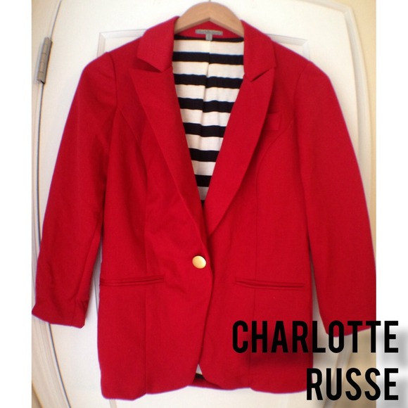 Red Boyfriend Blazer