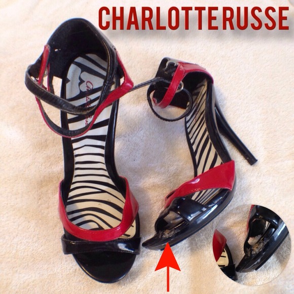 Red and Black Sandal Heels