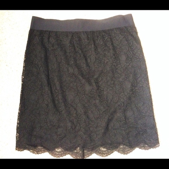 Anne Klein black lace skirt