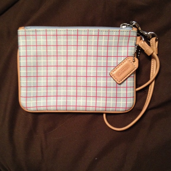 Coach Plaid Wristlet