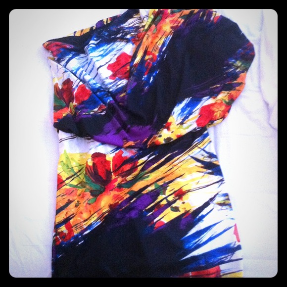 Jessica Simpson one-shoulder dress. M, fit 4-8