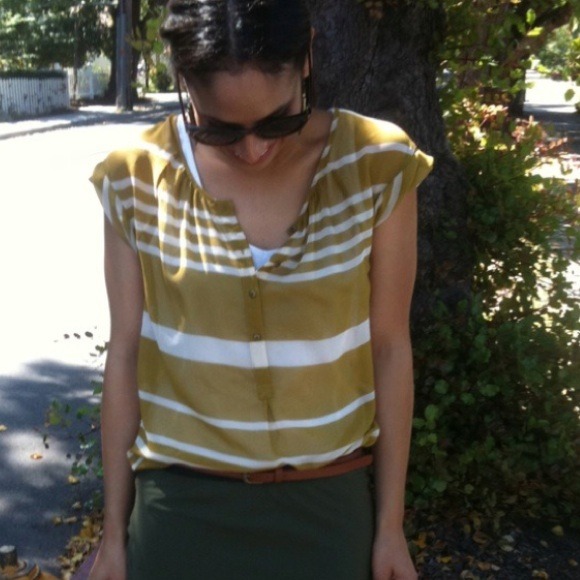 Madewell Tops - Madewell Silk Chartreuse Top