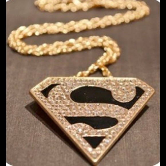 Super man diamond necklace