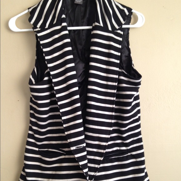 Black/White Striped Vest