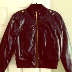 REDUCED - XOXO Faux Leather Bomber Jacket (NWOT)