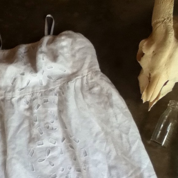 White laser cut boho dress