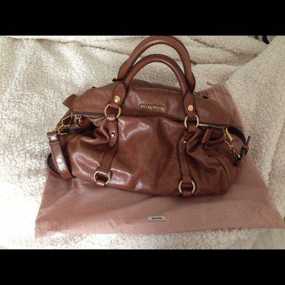 Miu Miu Vitello Lux Bow Bag Satchel - Picture 2 of 4