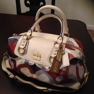 Coach satin monogram purse