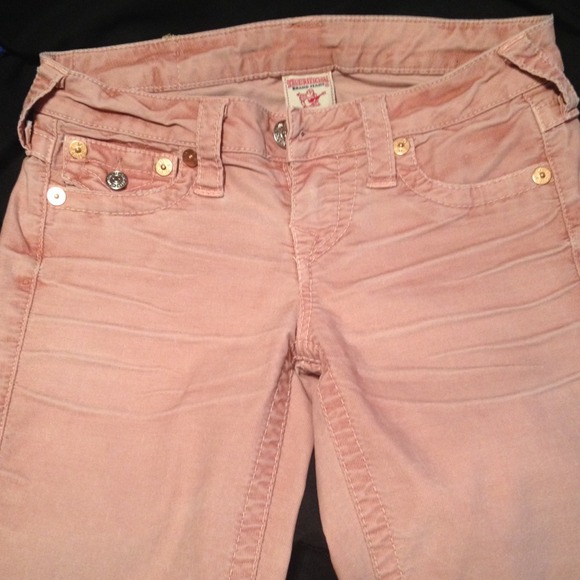 salmon pink jeans