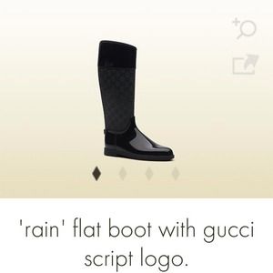Authentic Gucci rain boots w/Gucci script logo