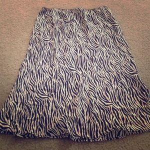 100% silk zebra print skirt