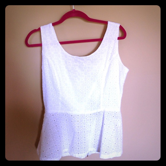 White Peplum Tank