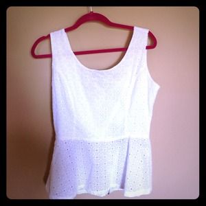 White Peplum Tank