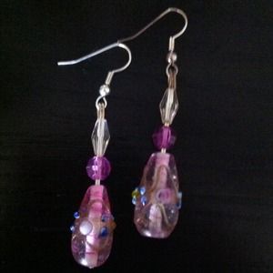 Colorful glass bead earrings💎