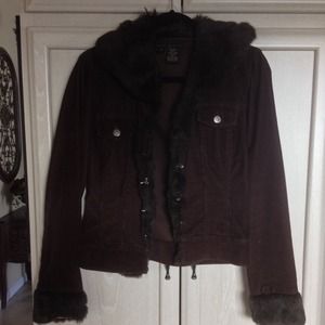 Sheri Bodell Rabbit Fur Corduroy Jacket
