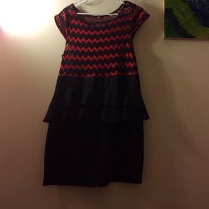 Super cute black and red peplum dress
