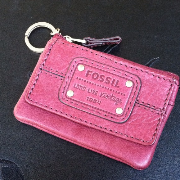 Fossil "long live vintage" maroon coin purse